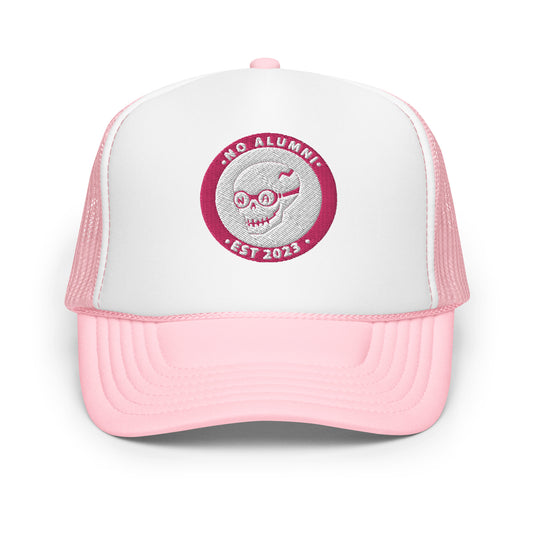 No Alumni Pink "Hey Barb" Skullie Foamy Trucker Hat