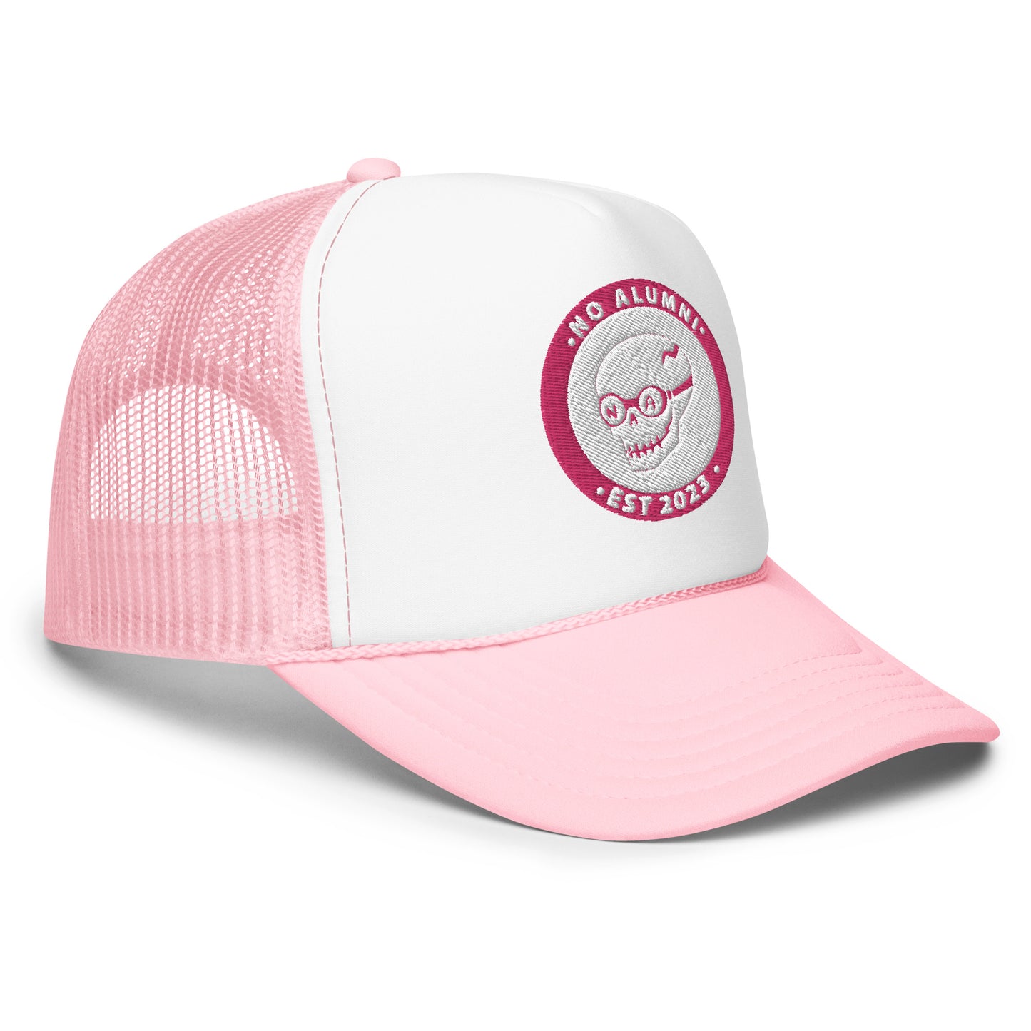 No Alumni Pink "Hey Barb" Skullie Foamy Trucker Hat